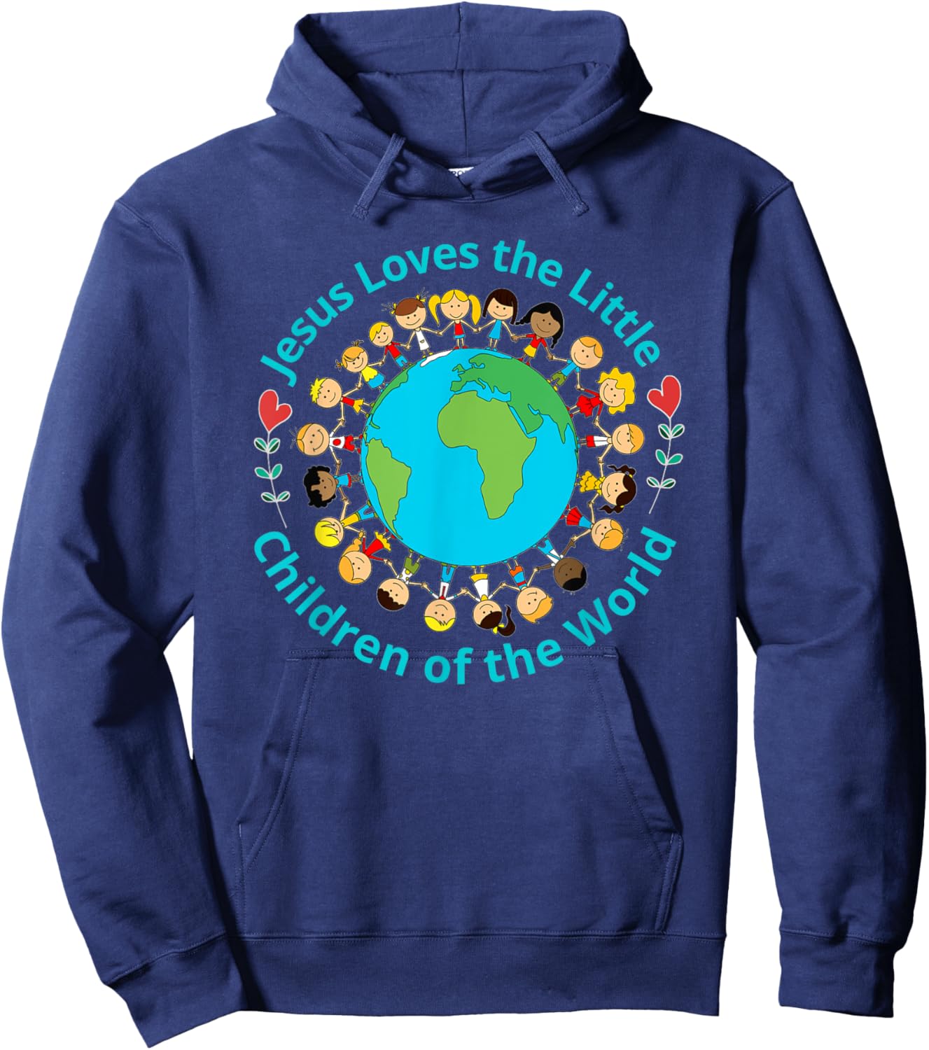 Jesus Loves Children Of World Christian Mother Teacher Kids Hoodie - Hoodie | Navy