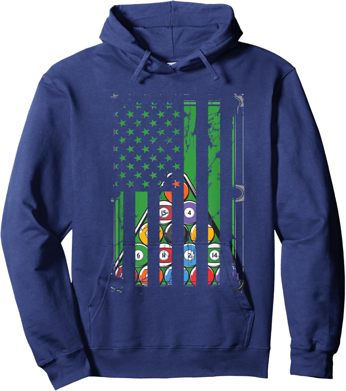 Billiard Rack USA American Flag Billiards Player Snooker Hoodie - Hoodie | Navy