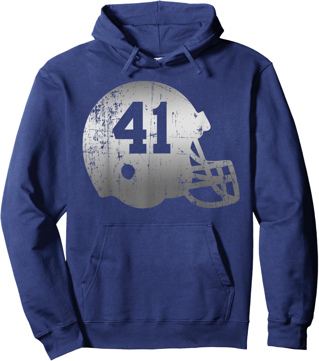 Vintage Football 41 Jersey Number Hoodie - Hoodie | Navy