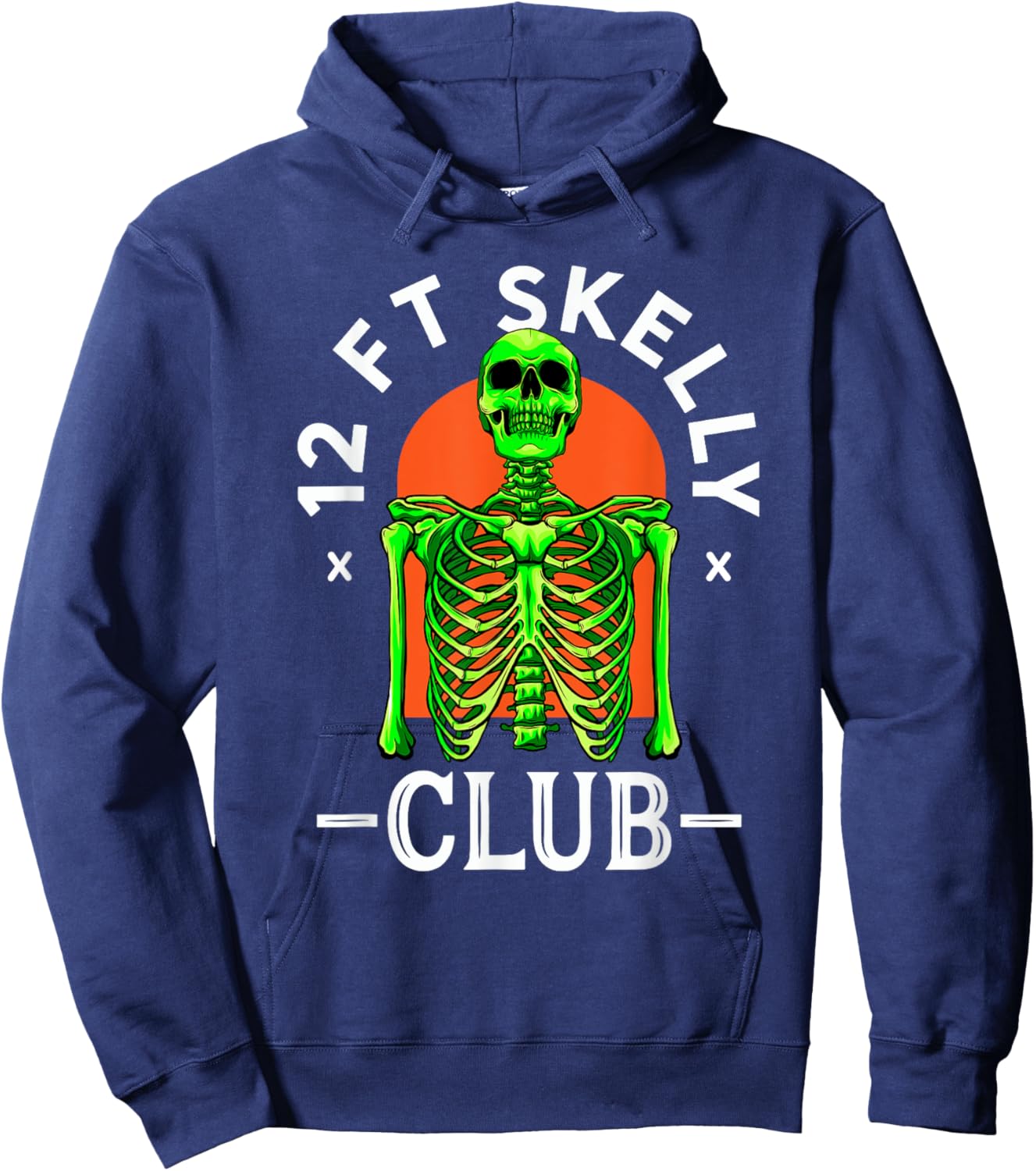 12ft Skelly Club - Halloween 12 Foot Skeleton Appreciation Hoodie - Hoodie | Navy