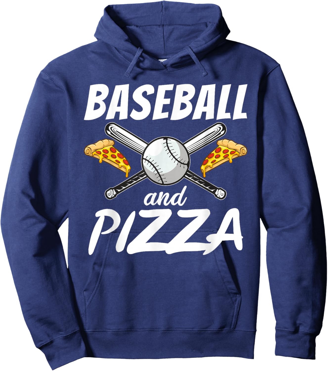 Baseball and Pizza Snack Pizzalove Pizza Hoodie - Hoodie | Navy