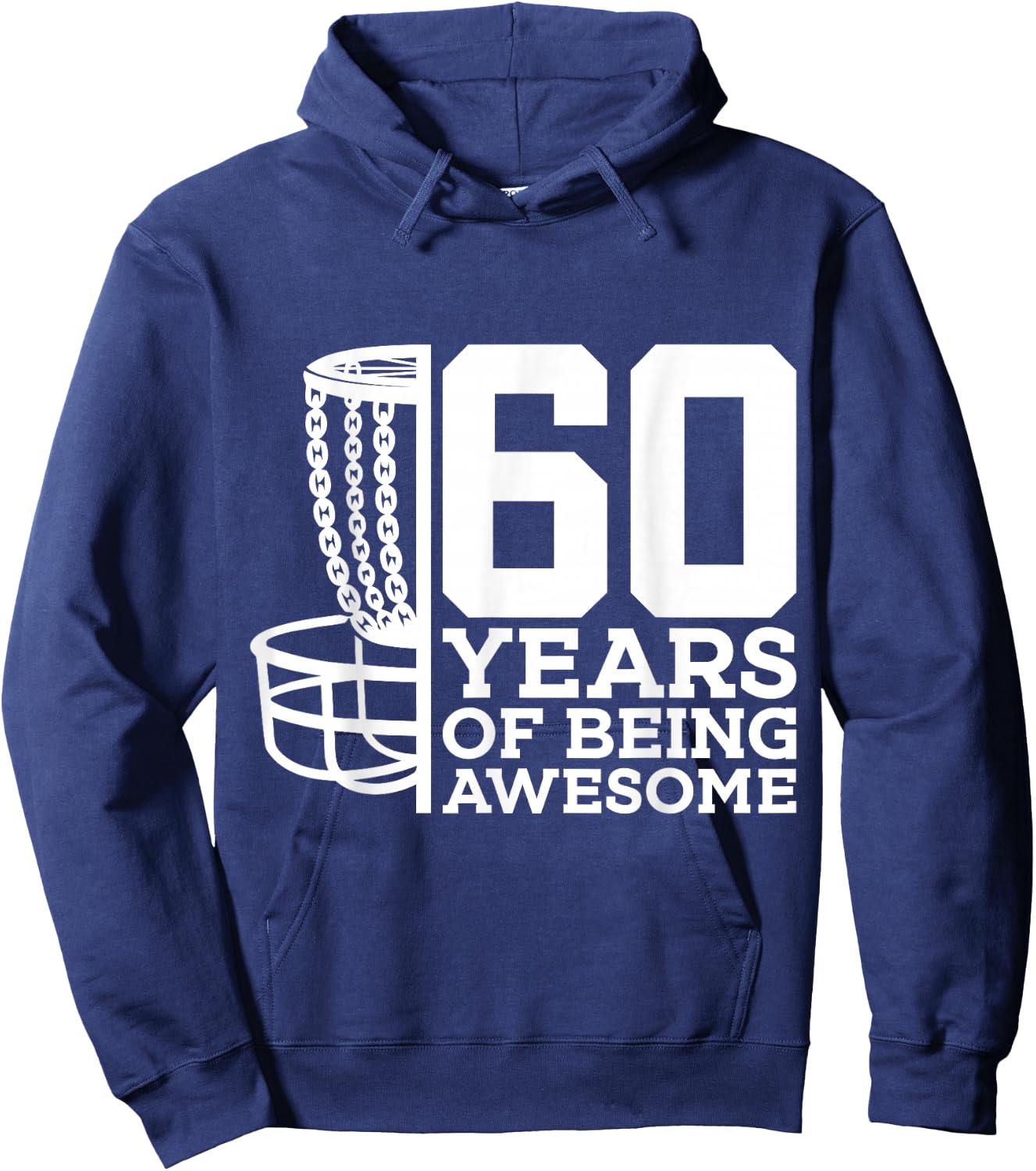 60 Years of Being Awesome Discgolf 60th Birthday Hoodie - Hoodie | Navy