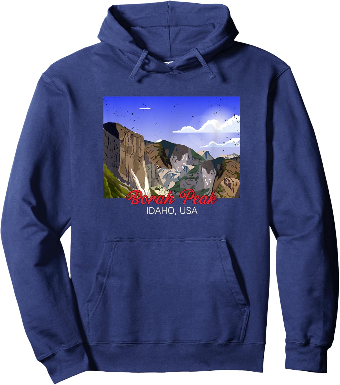 Mount Borah Peak in Idaho Hoodie - Hoodie | Navy
