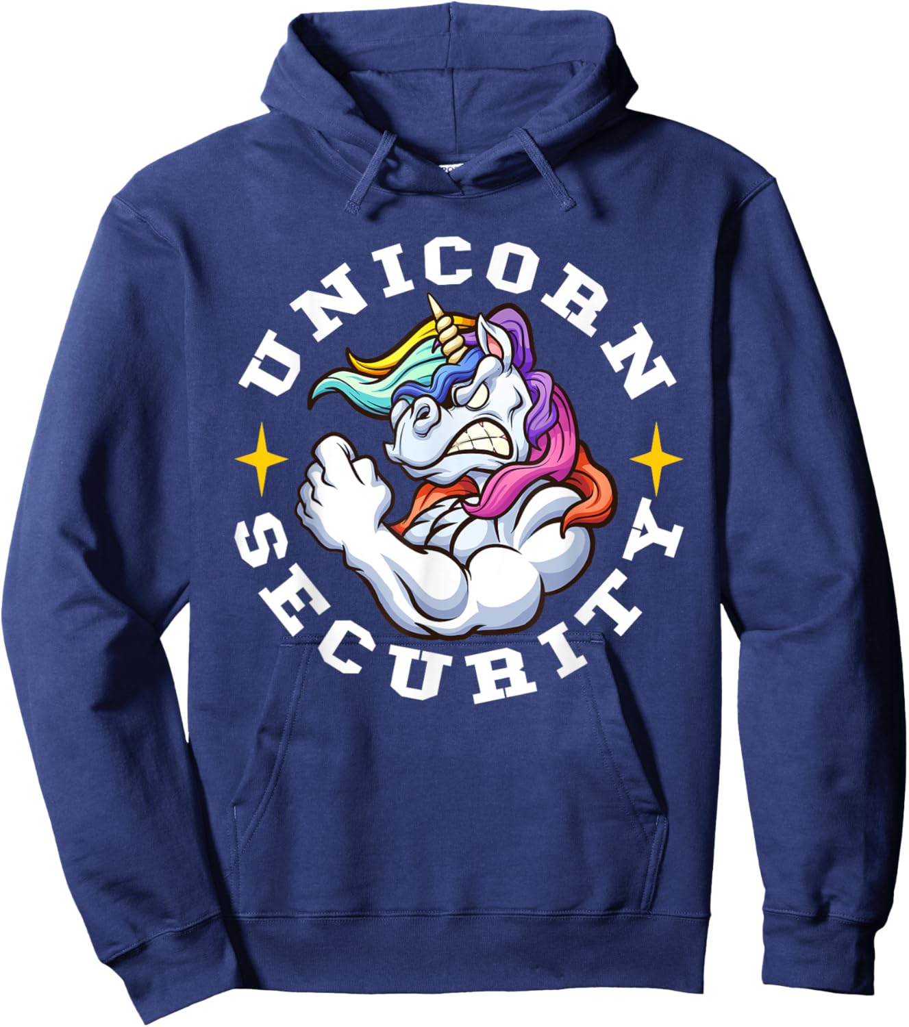 Unicorn Security - Manly Muscular Unicorn Lovers Hoodie - Hoodie | Navy