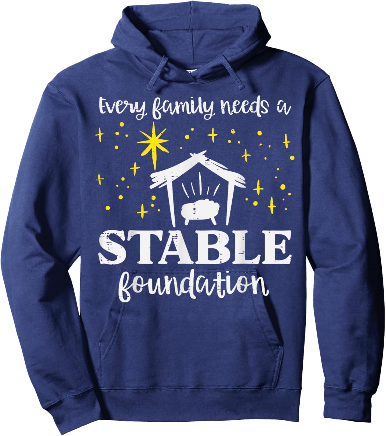 Family Stable Foundation Christian Jesus Christmas Xmas Hoodie - Hoodie | Navy