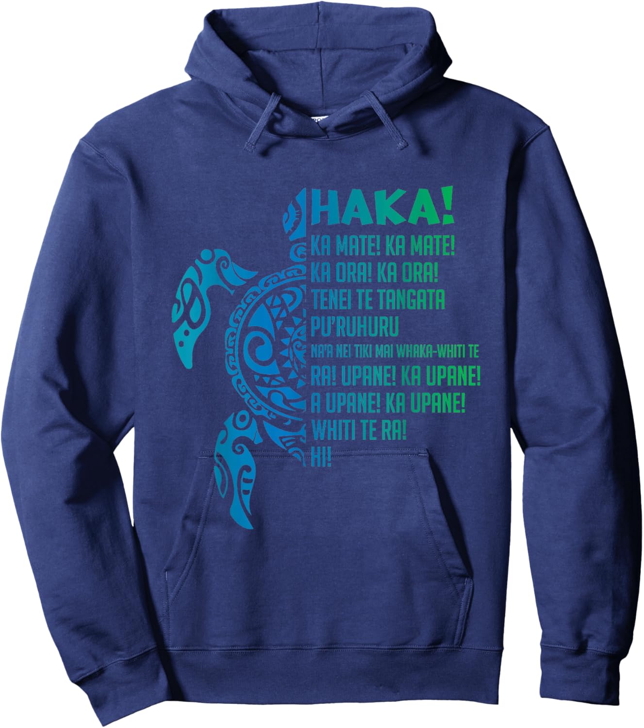 New Zealand Haka Ka Mate Song Turtle Rugby Maori Hoodie - Hoodie | Navy