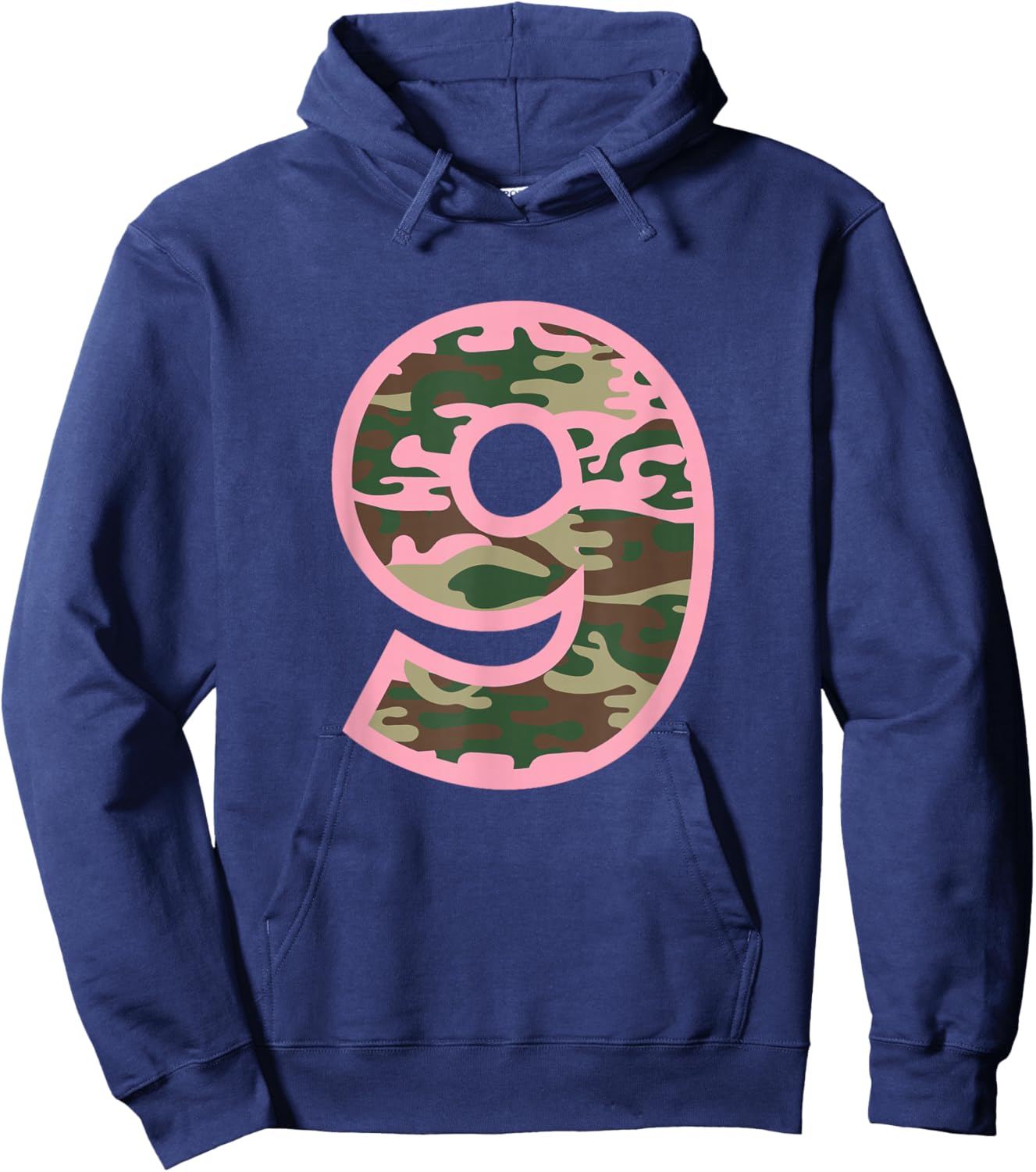 9 Ninth Birthday Army Pink Camouflage Girls Party Military Hoodie - Hoodie | Navy