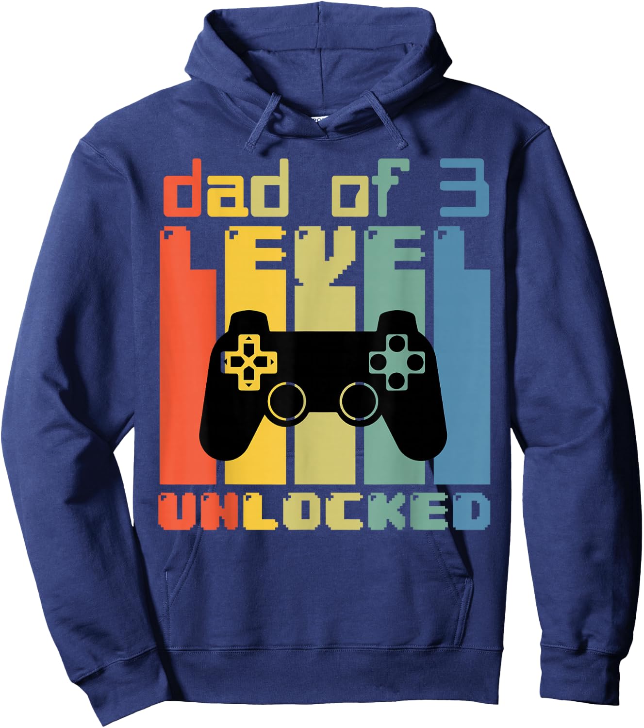 Daddy Again Leveled Up To Dad of 3 Dad Level Unlocked Gamer Hoodie - Hoodie | Navy