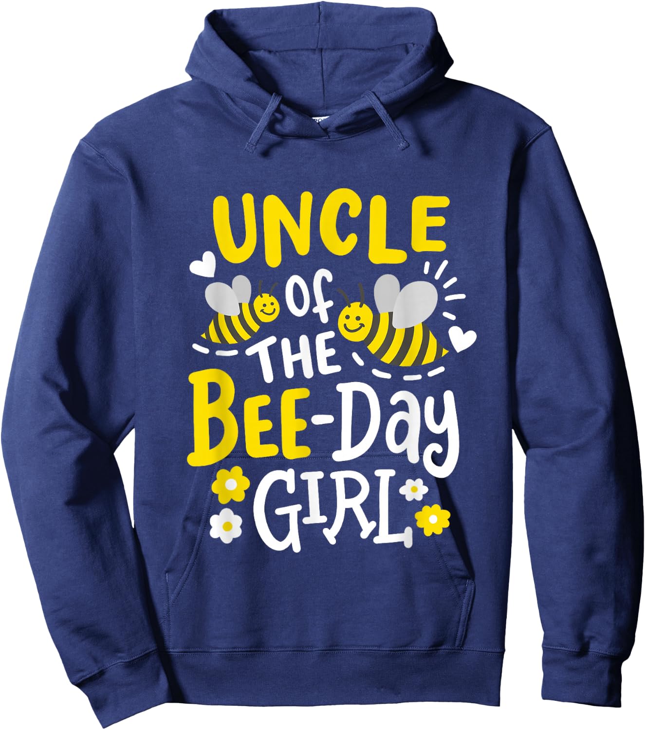 Uncle of the Bee-Day Girl Bee Birthday Party Matching Family Hoodie - Hoodie | Navy