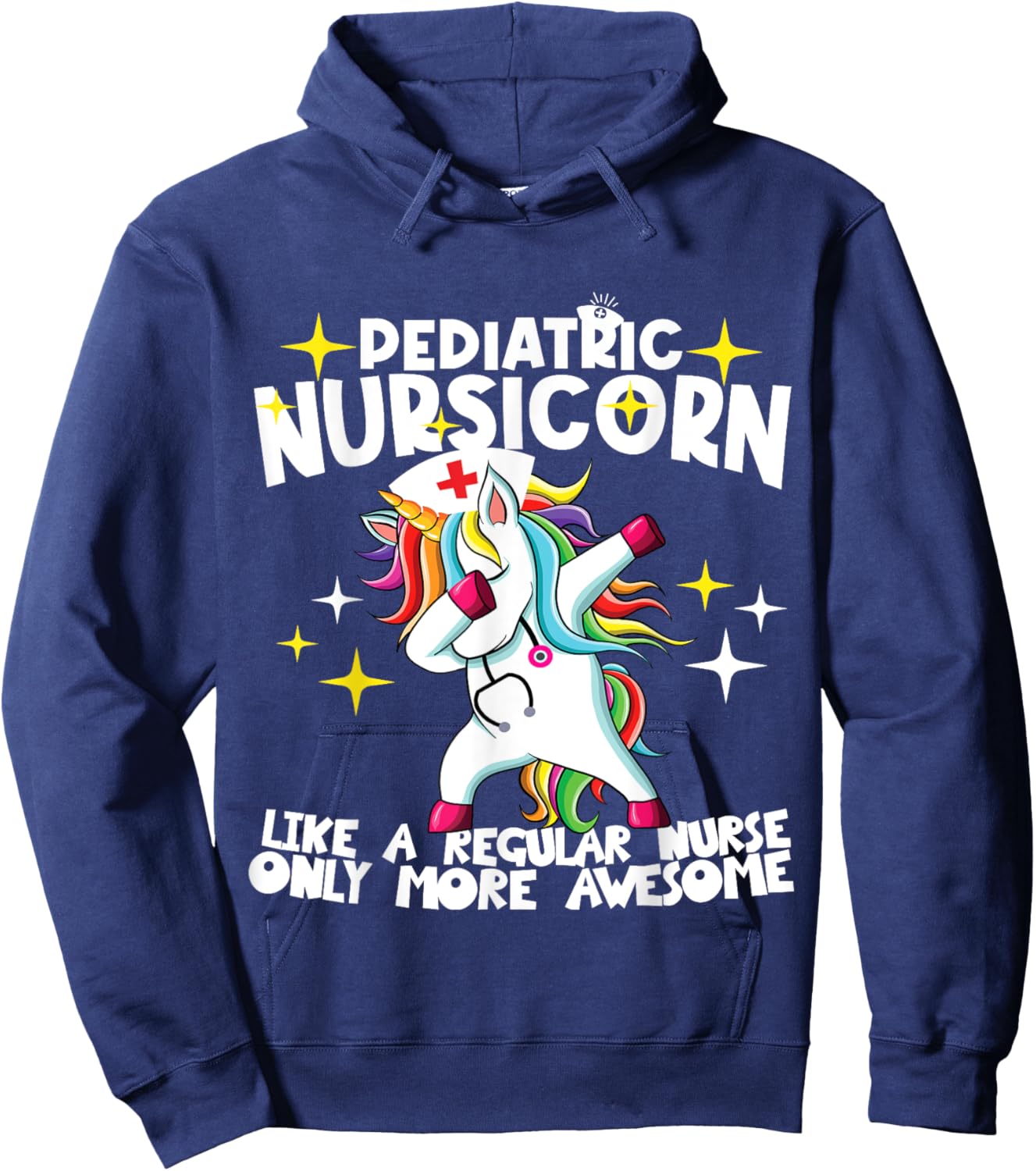 Pediatric Nursicorn Like A Regular Nurse Dabbing Unicorn RN Hoodie - Hoodie | Navy