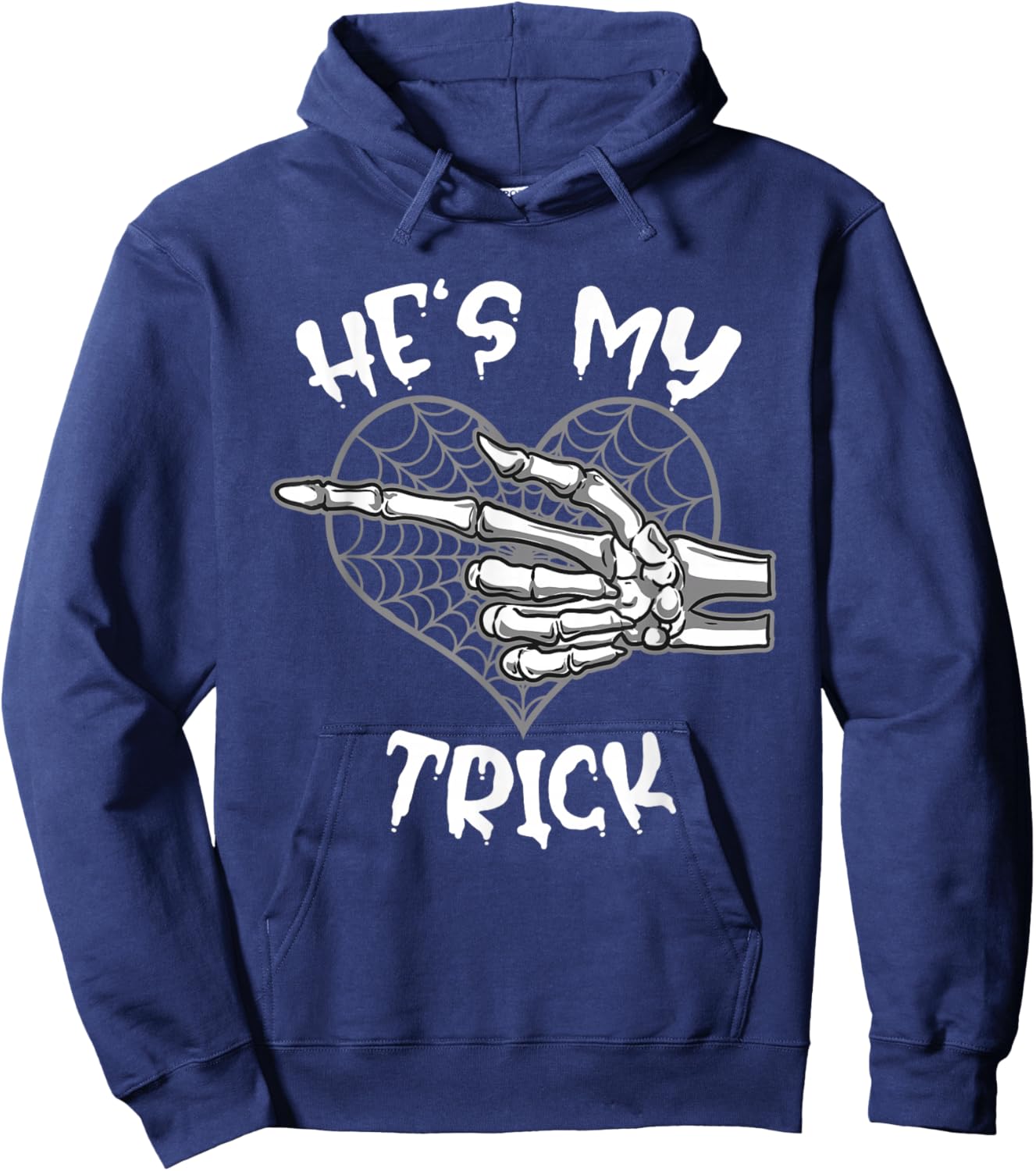 He's My Trick Funny Halloween Matching Couple Girlfriend Hoodie - Hoodie | Navy