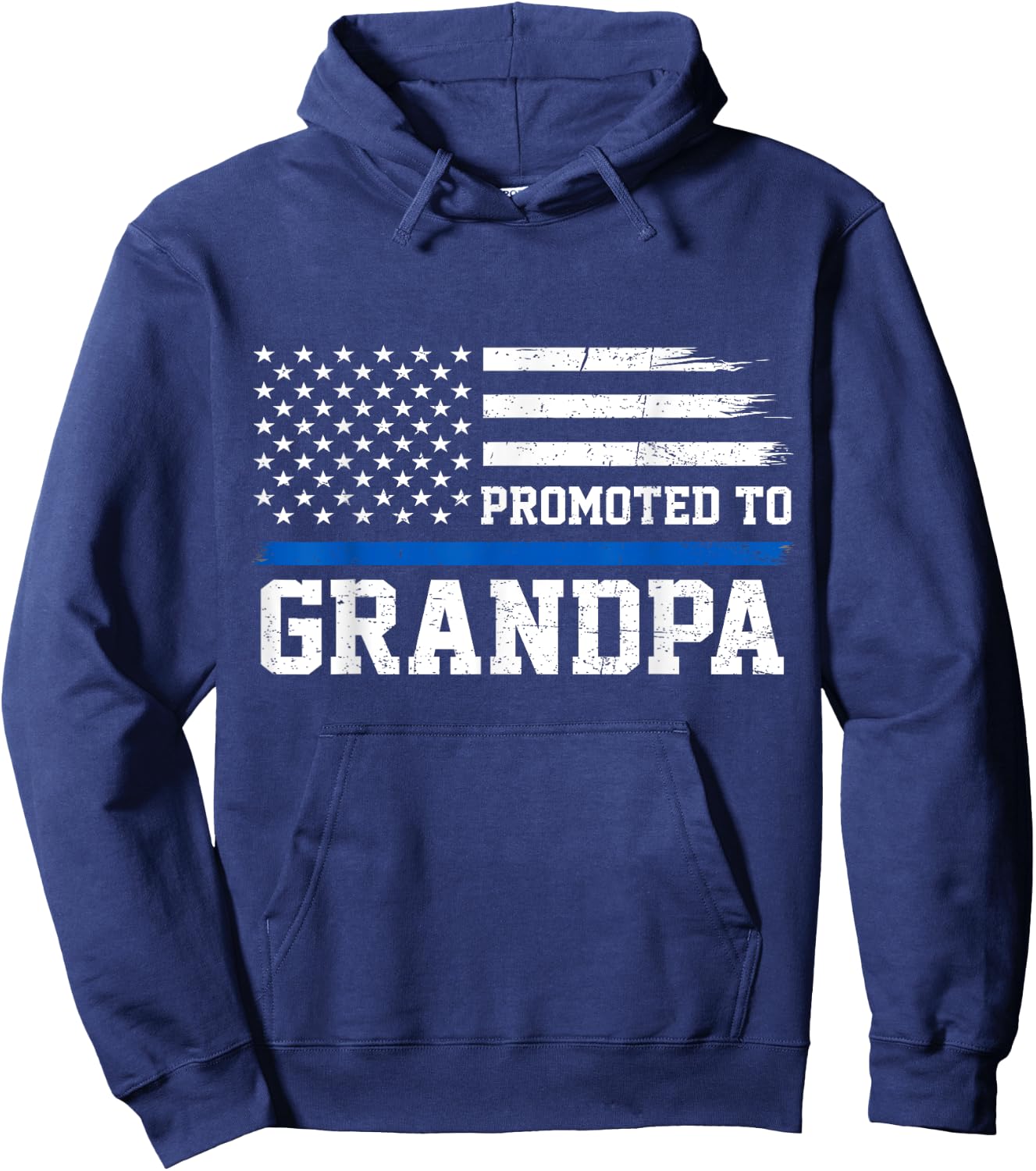Promoted To Grandpa Proud Police Officer Cops Fathers Day Hoodie - Hoodie | Navy