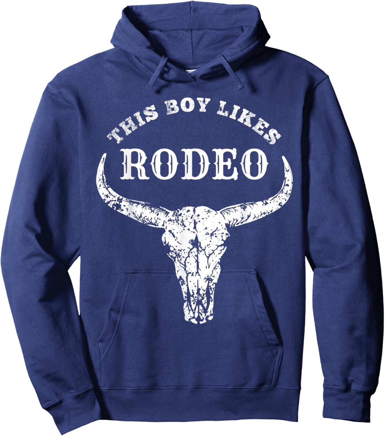 Southern Texas Cowboy Clothing Rodeo Accessories Western Country This Boy Likes Rodeo Howdy Vintage Cowboy Hoodie - Hoodie | Navy