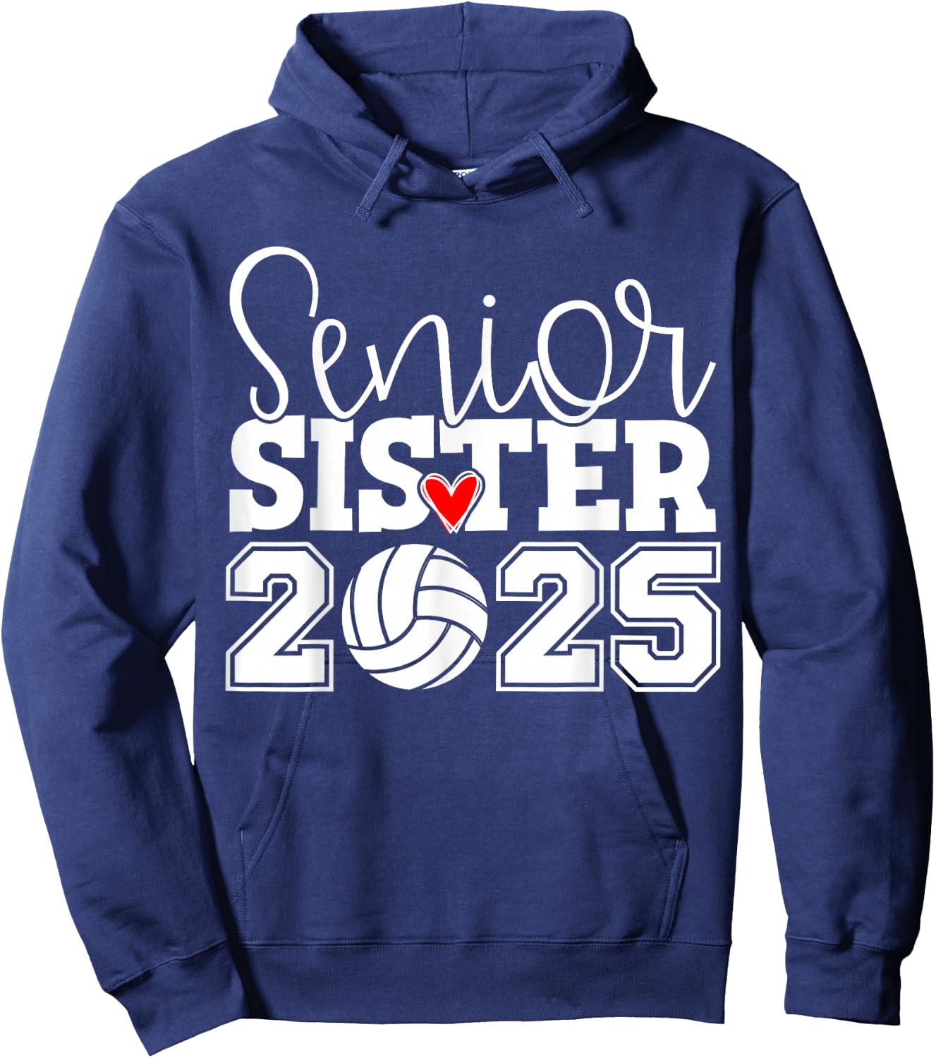 Senior Volleyball Sister 2025 Class Of 2025 Graduation Hoodie - Hoodie | Navy
