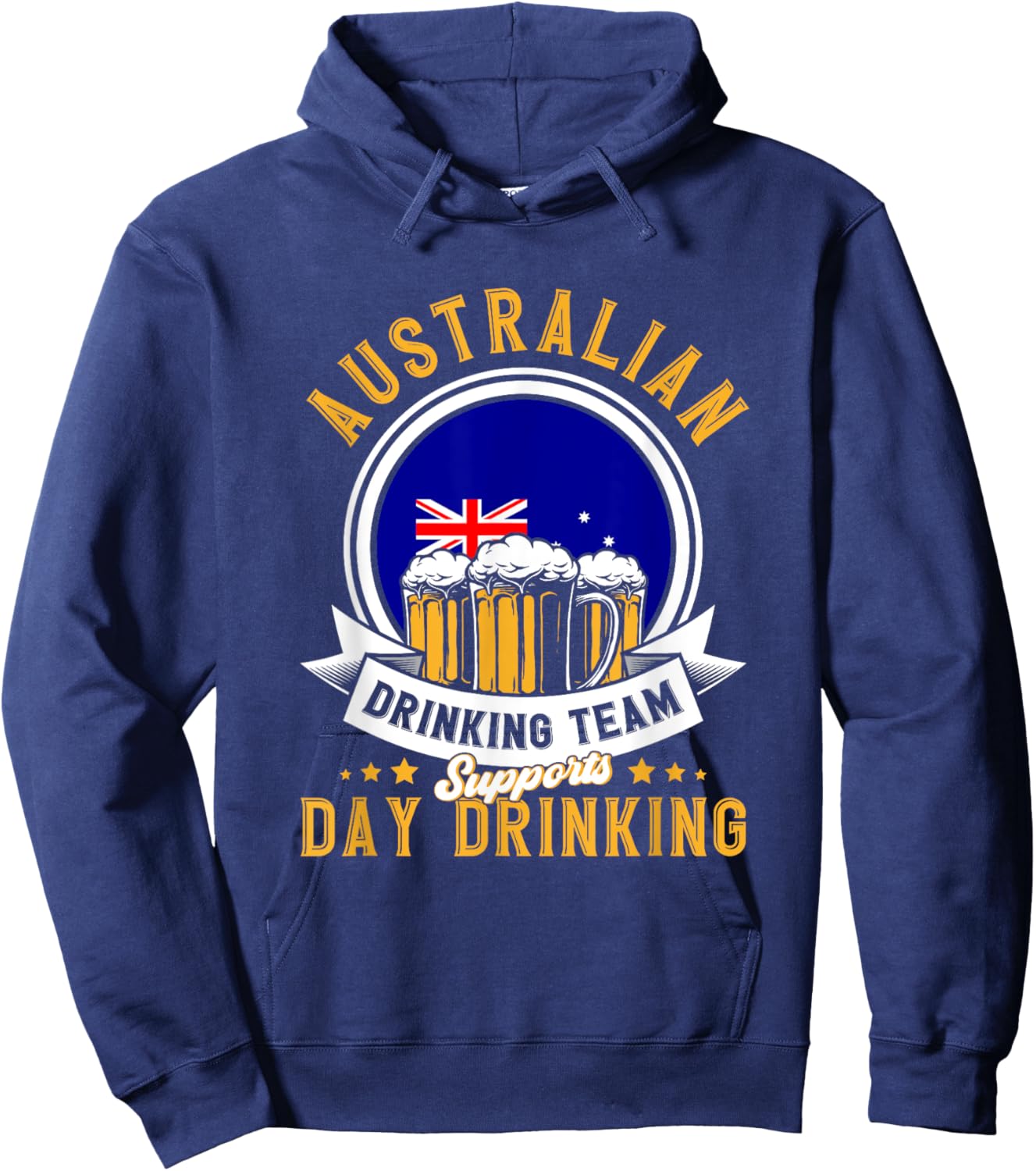 Australia Sauf Team Supports Day Drinking Australian Hoodie - Hoodie | Navy