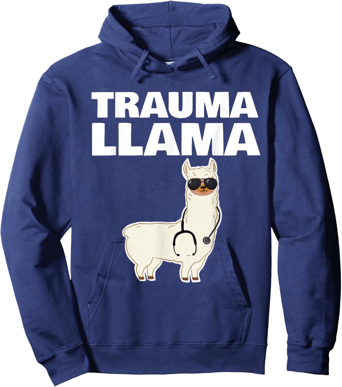 Nurse Trauma Llama Hoodie - Hoodie | Navy