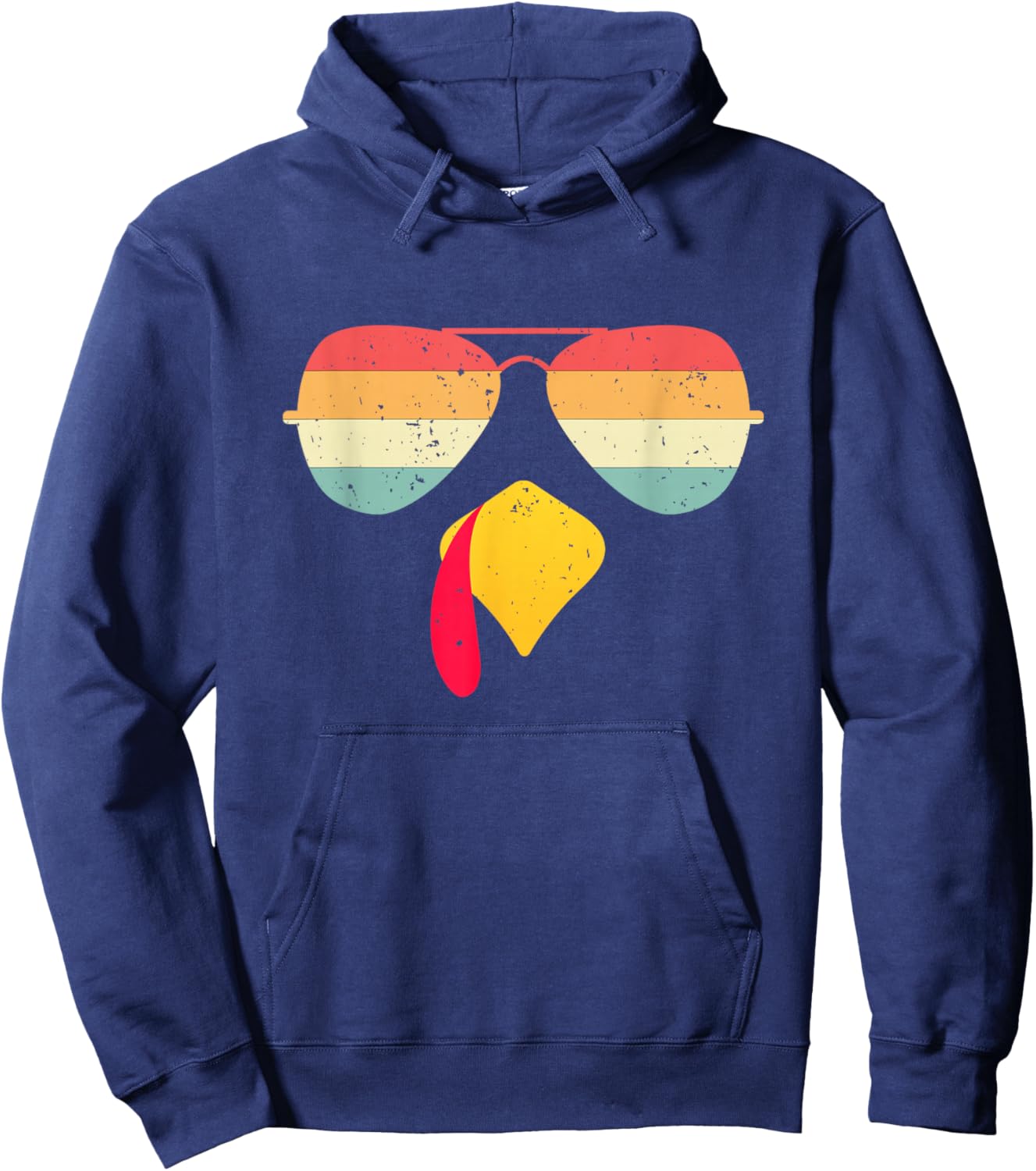 Cool Turkey Face With Sunglasses Funny Thanksgiving For Boys Hoodie - Hoodie | Navy