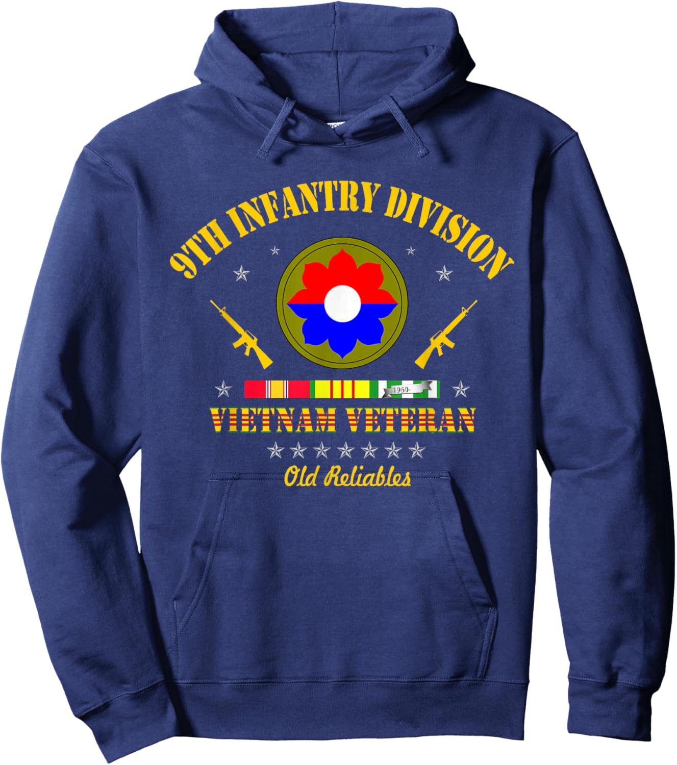 9th Infantry Division Vietnam Veteran Old Reliables Veteran Hoodie - Hoodie | Navy