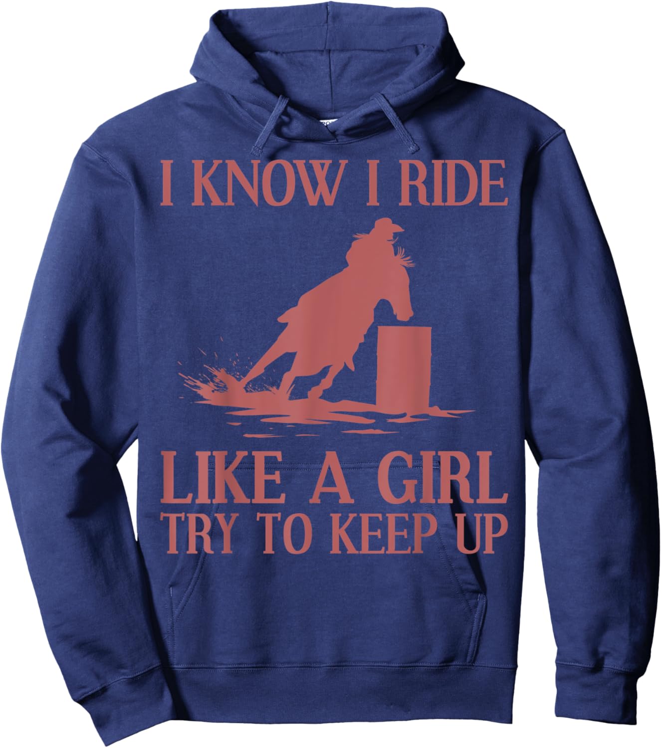 Funny Barrel Racing Gift Rodeo Horse Racer Girl Hoodie - Hoodie | Navy