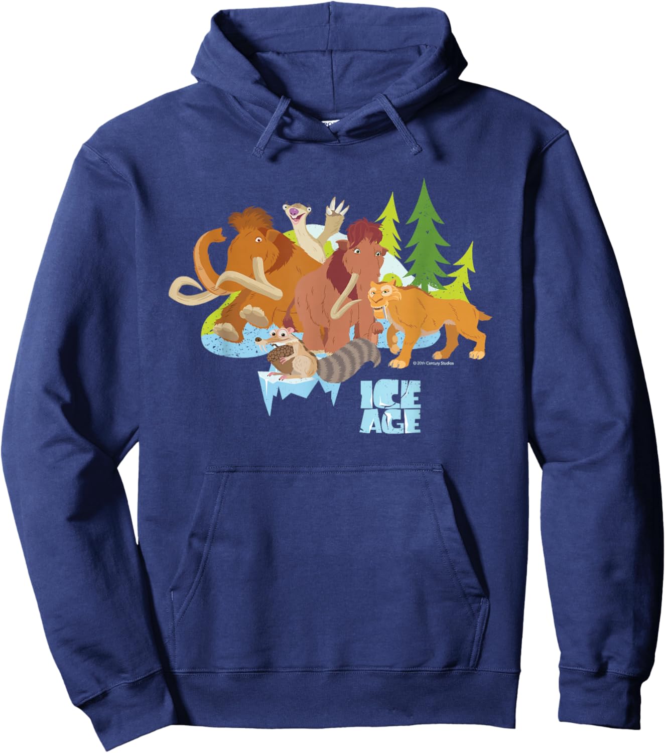 20th Century Fox Ice Age 20th Anniversary Exclusive -Adults , Black, Short Sleeve, Small Hoodie - Hoodie | Navy