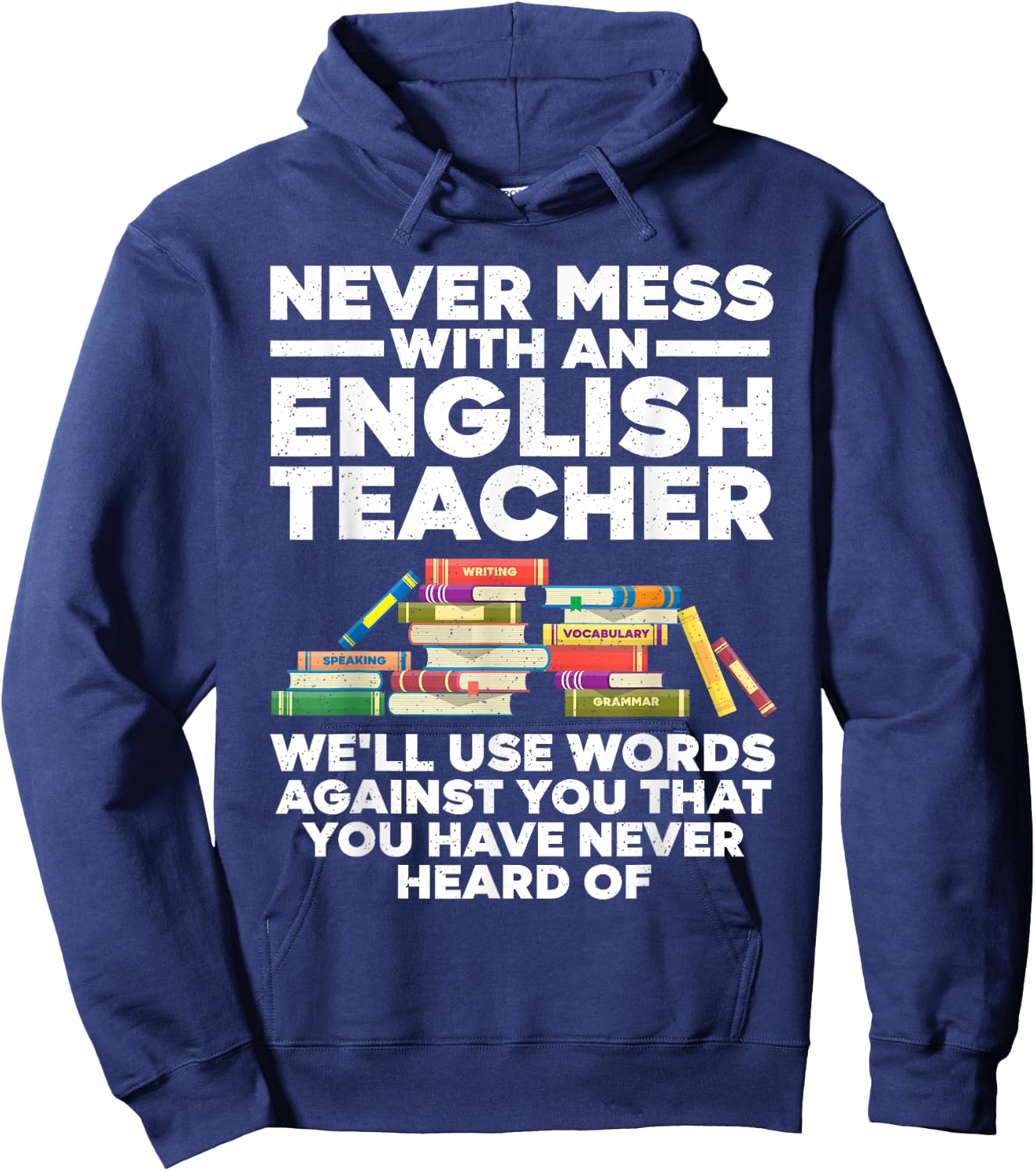 Funny English Teacher Art Women Reading ELA Teachers Hoodie - Hoodie | Navy