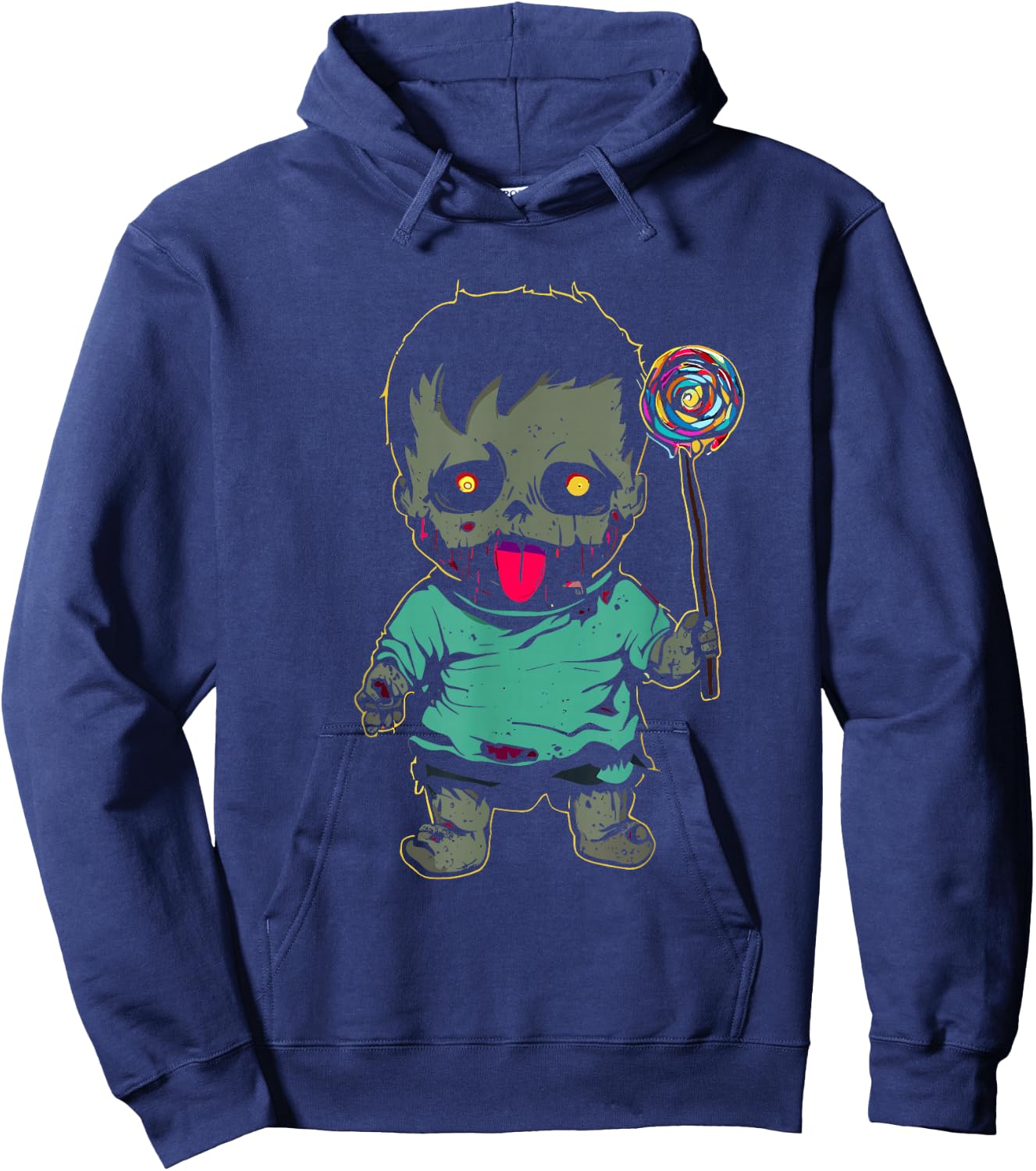 Zombie Baby With Lollipop - Spooky Monster Halloween Costume Hoodie - Hoodie | Navy