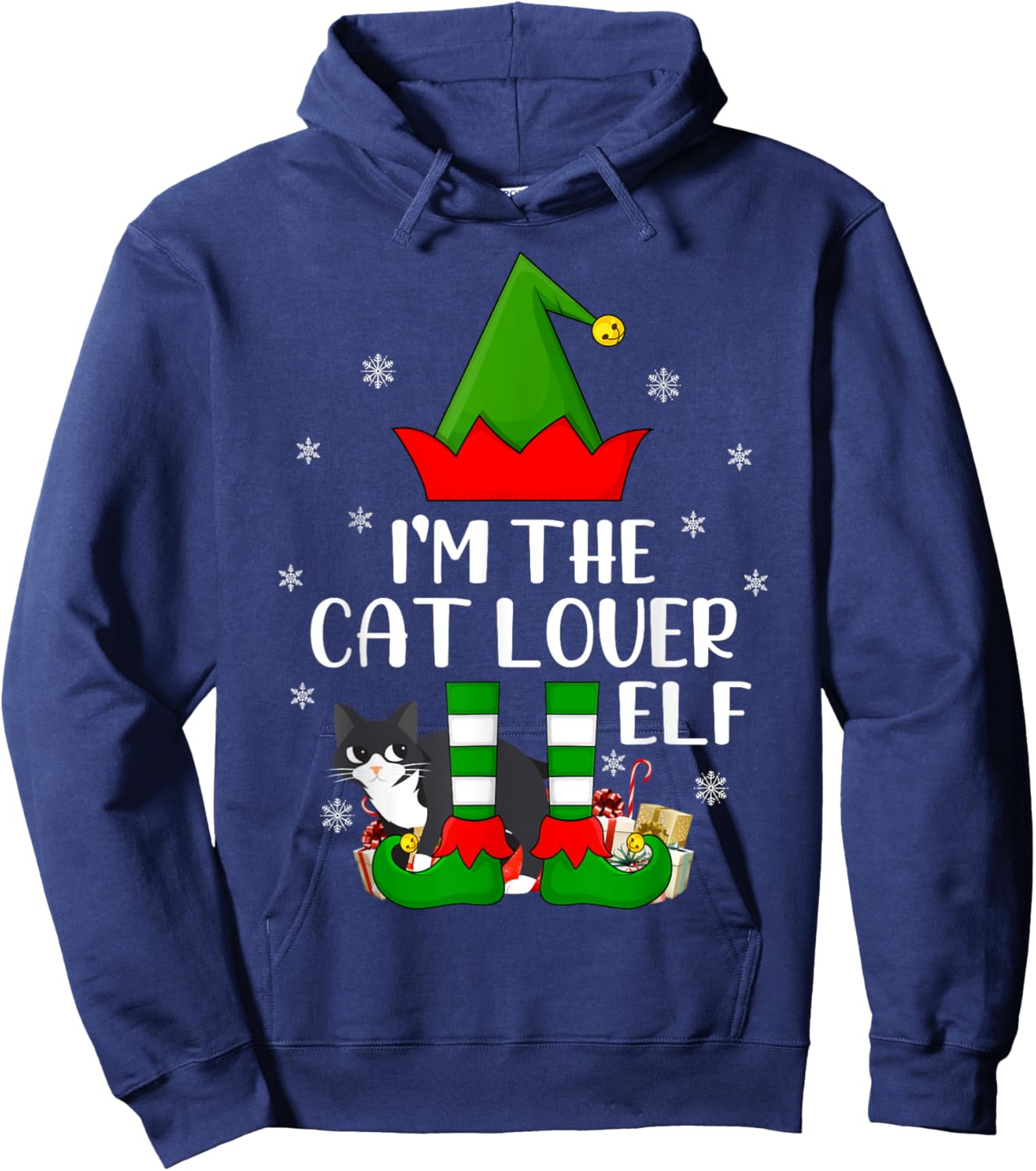 Matching Family I'm The Cat Lover Elf Christmas Women Kids Hoodie - Hoodie | Navy