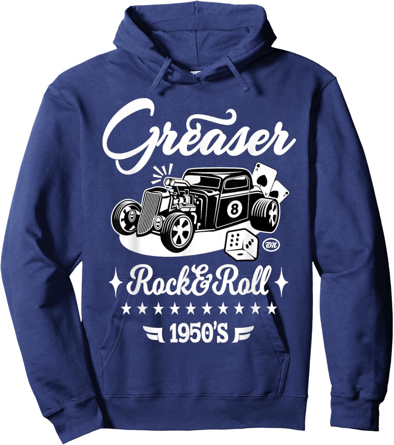 1950s Sock Hop Costume Retro 50s Vintage Rockabilly Greaser Hoodie - Hoodie | Navy