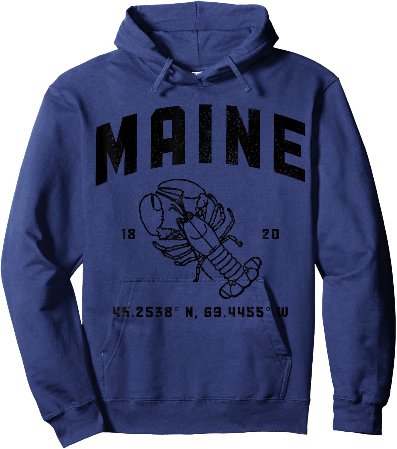 Maine Est. 1820 Lobster Vintage Pride Hoodie - Hoodie | Navy