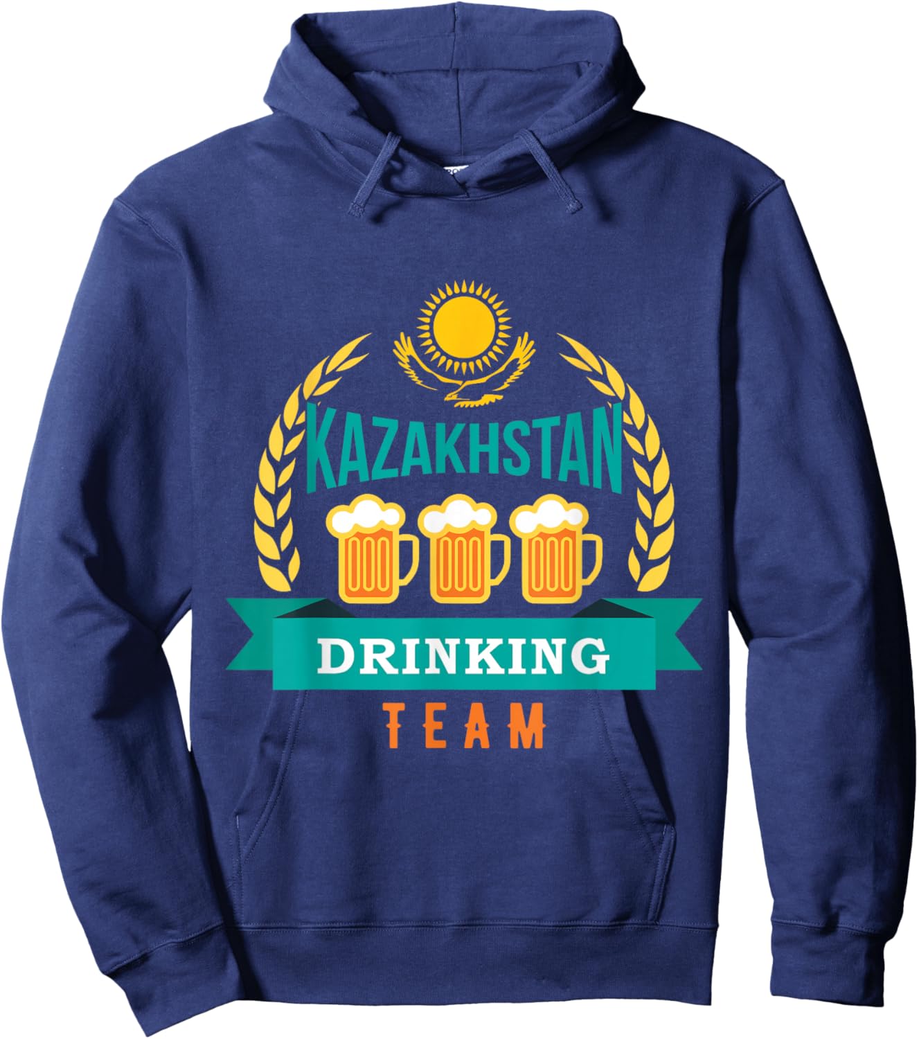Republic of Kazakhstan Qazaqstan Kazakhian Beer Hoodie - Hoodie | Navy