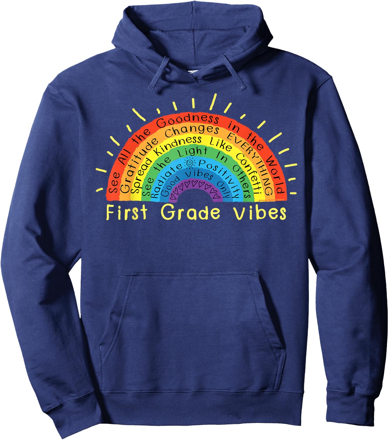 Positive Message First Grade Teacher Girls Boys First Grade Hoodie - Hoodie | Navy