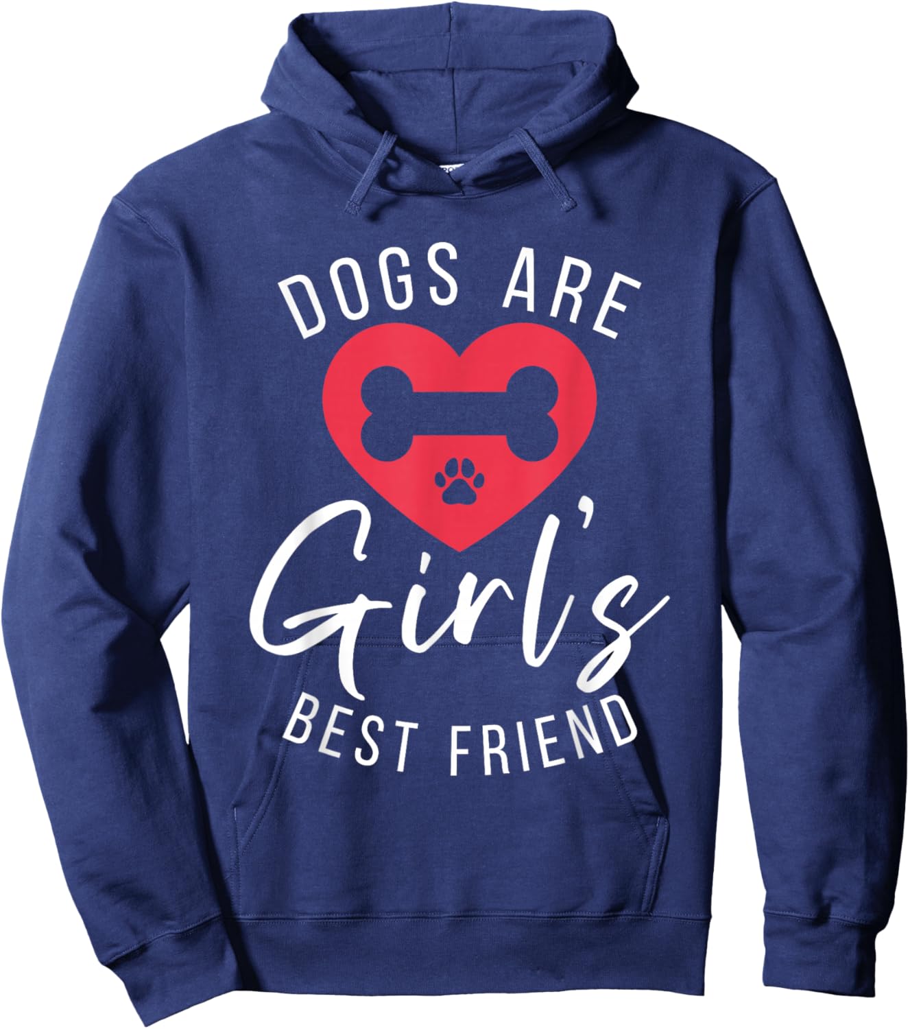Dogs are Girls best Friend Puppy Dog Lover Hoodie - Hoodie | Navy