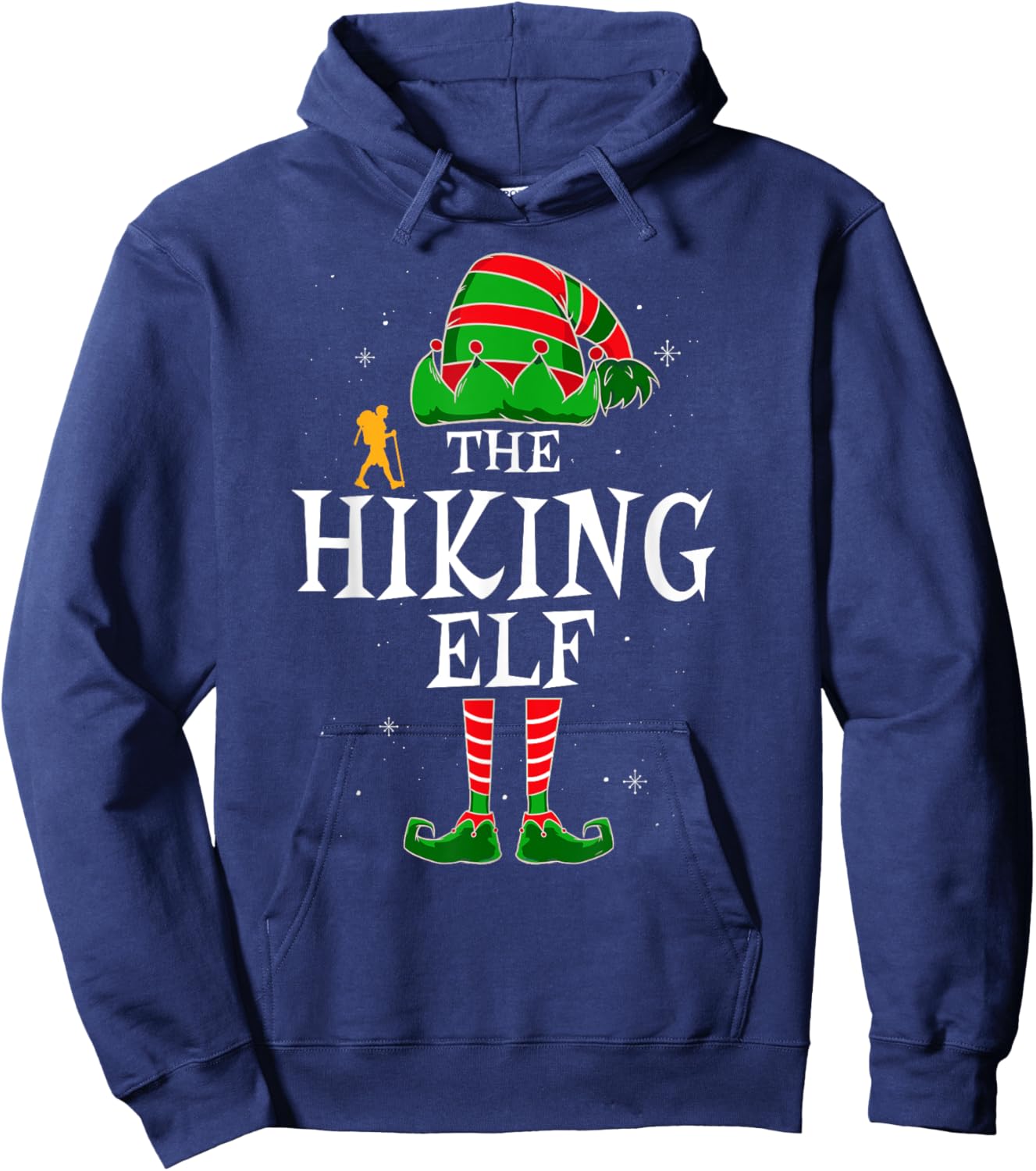 The Hiking Elf Group Matching Family Christmas Hiker Funny Hoodie - Hoodie | Navy