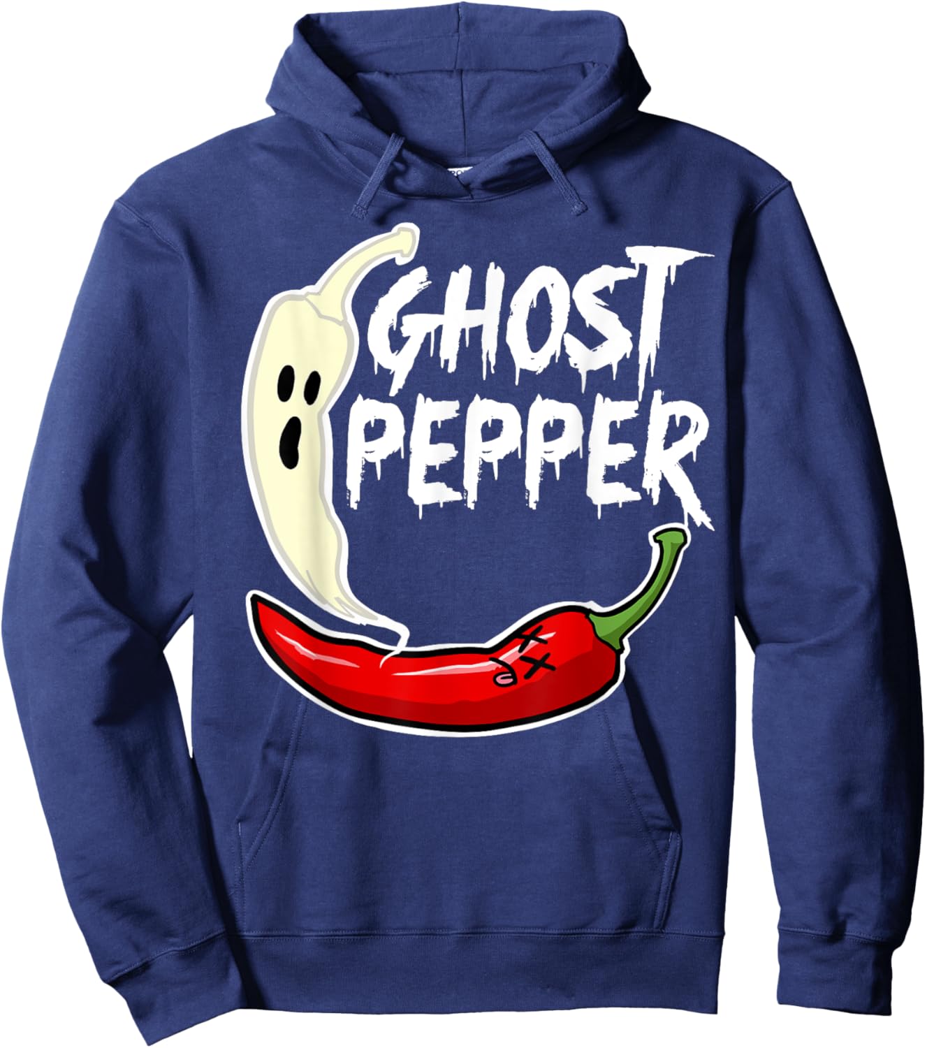 Ghost Pepper Funny Spicy Hot Halloween Ghost Pepper Hoodie - Hoodie | Navy