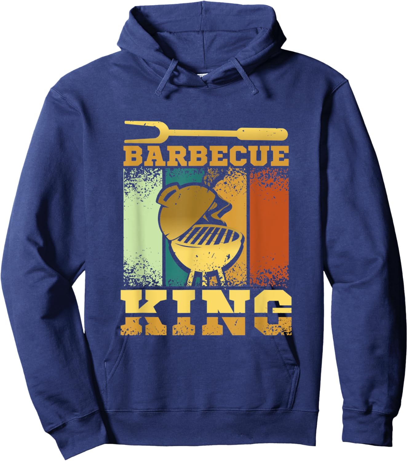 Barbecue King and Bbq grill w barbecue accessories w brisket Hoodie - Hoodie | Navy