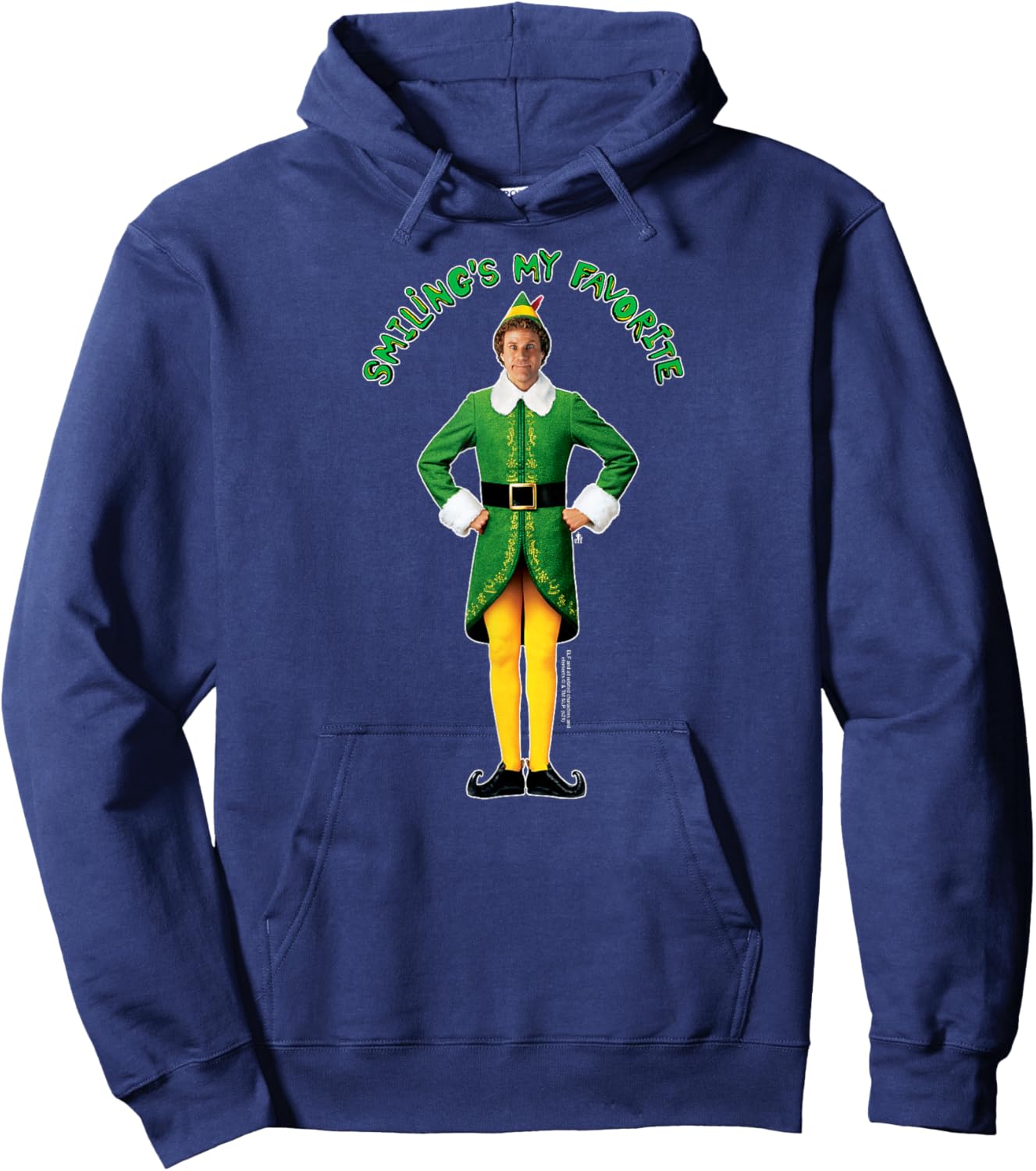 Elf Buddy Smiling's My Favorite Photo Funny Christmas Hoodie - Hoodie | Navy