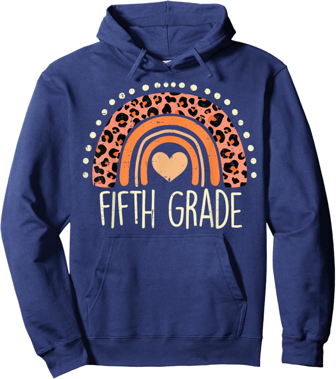 Fifth Grade 5th Rainbow First Day Of School Teacher Girls Hoodie - Hoodie | Navy