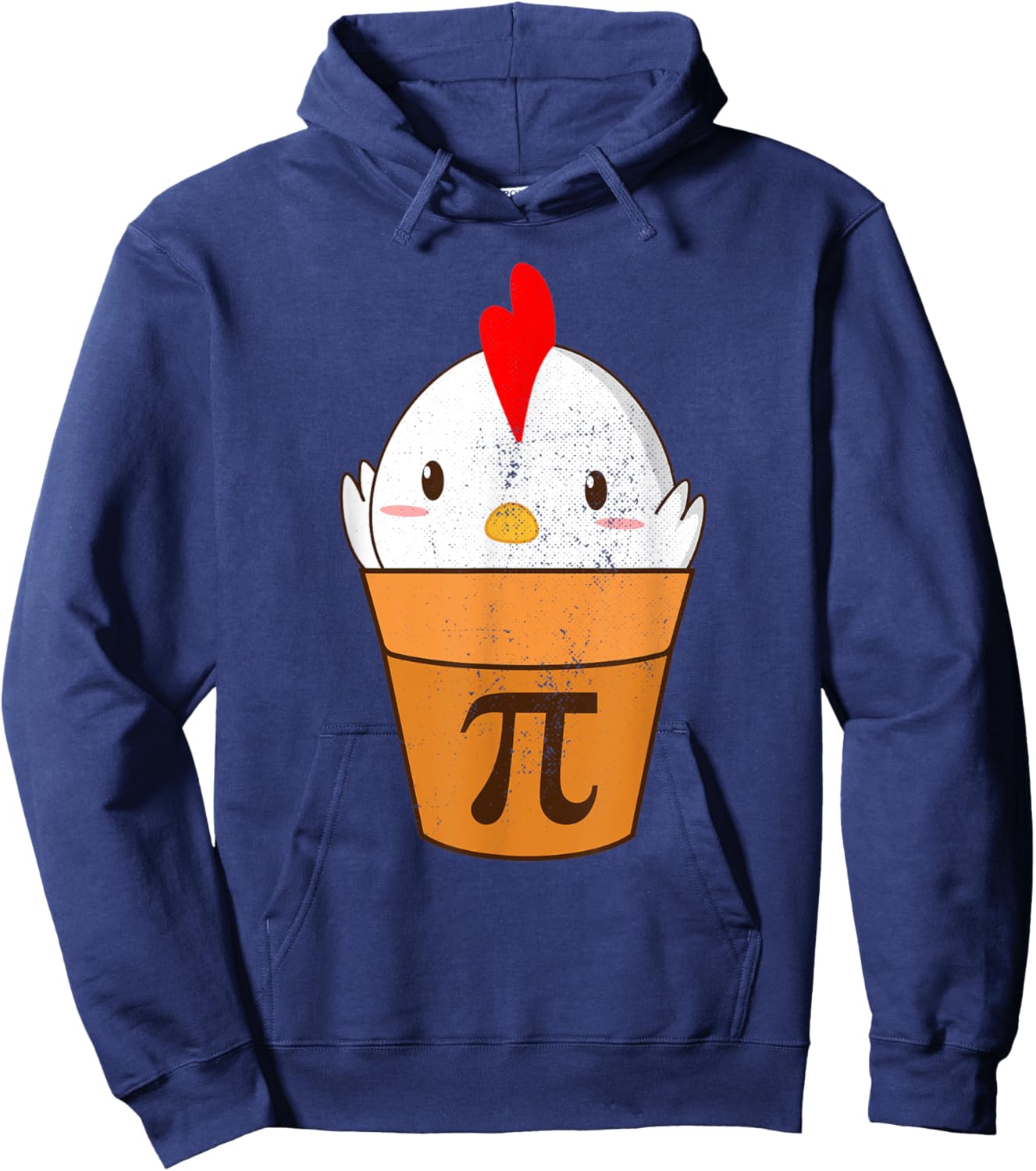 Chicken Pot Pie Funny Pi Day 3.14 March 14th Vintage Pi Hoodie - Hoodie | Navy