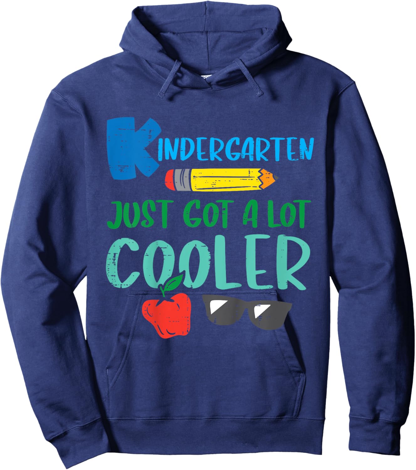 Kids Kindergarten Just Got Cooler Funny First Day Of School Boys Hoodie - Hoodie | Navy