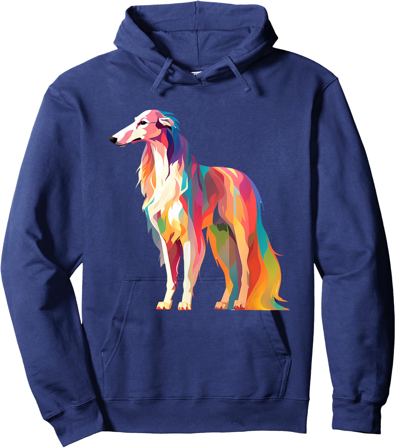 Colorful Pop Art Borzoi Hoodie - Hoodie | Navy