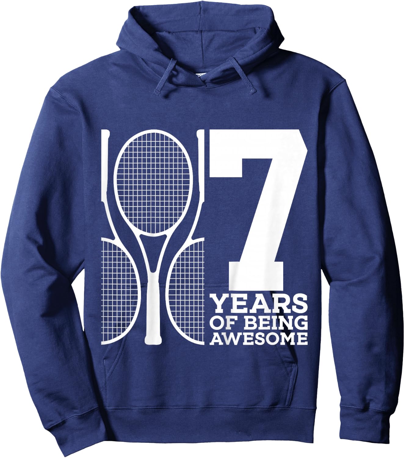 7 Years of Being Awesome Tennis 7th Birthday Hoodie - Hoodie | Navy