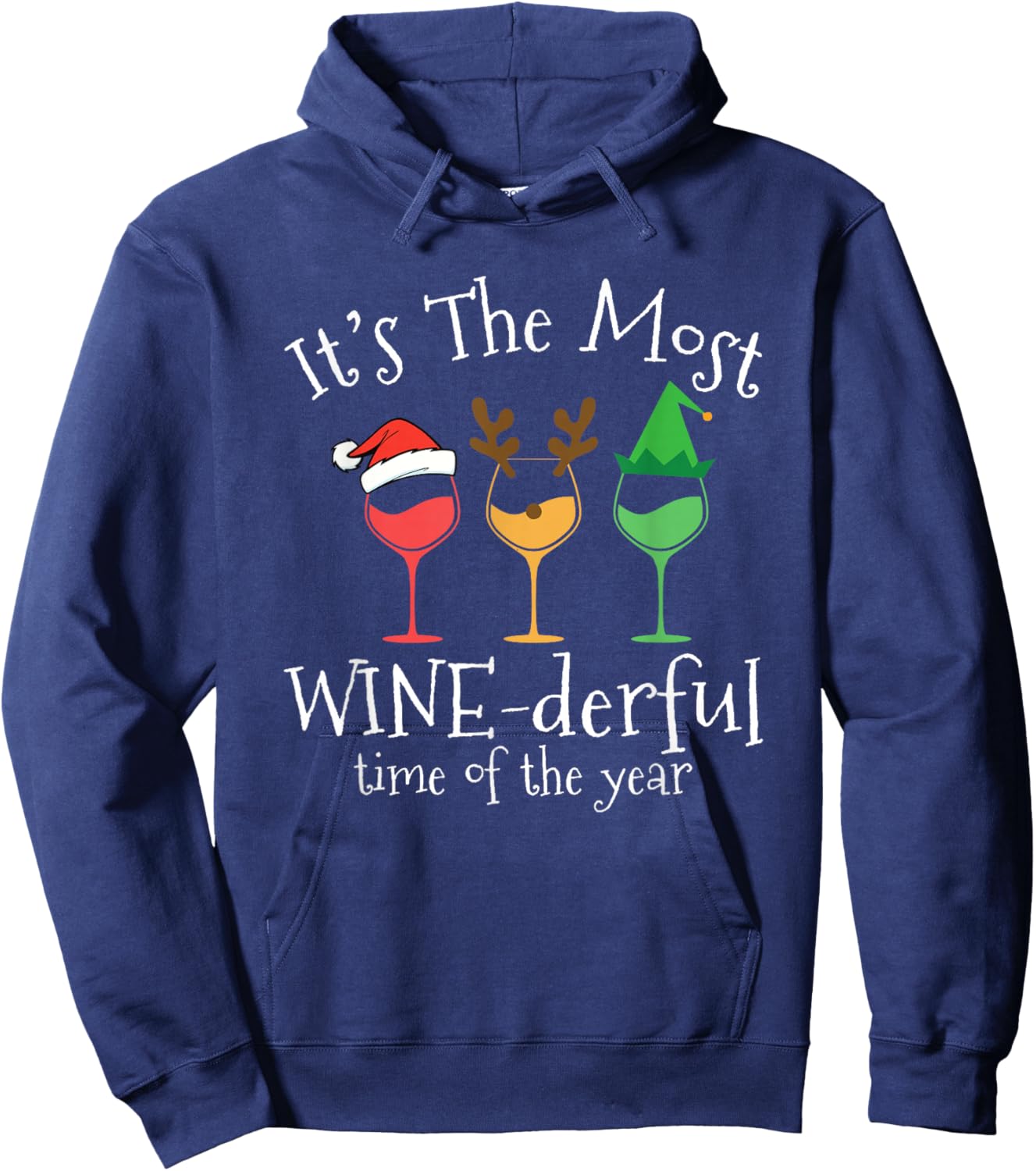 It's The Most Wine-derful Time Of The Year Design Hoodie - Hoodie | Navy
