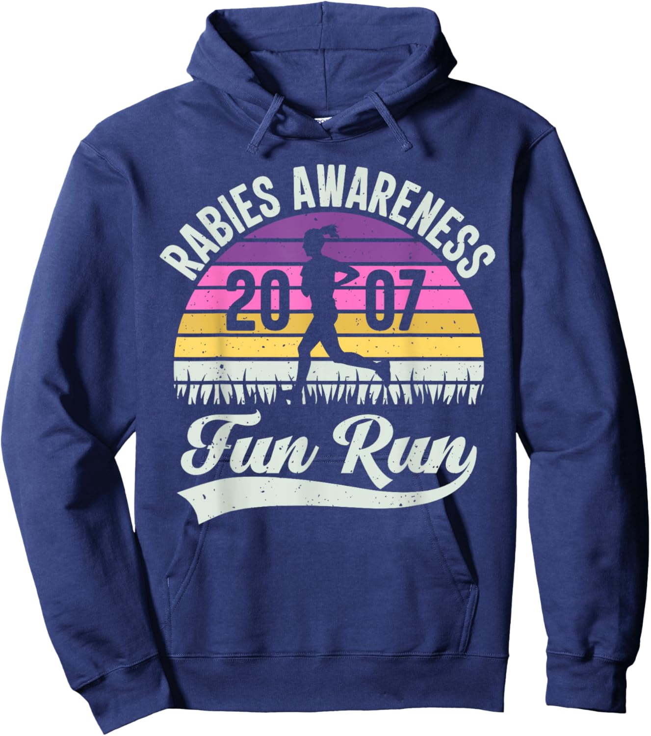 Rabies Awareness Fun Run Funny TV Comedy Running Hoodie - Hoodie | Navy
