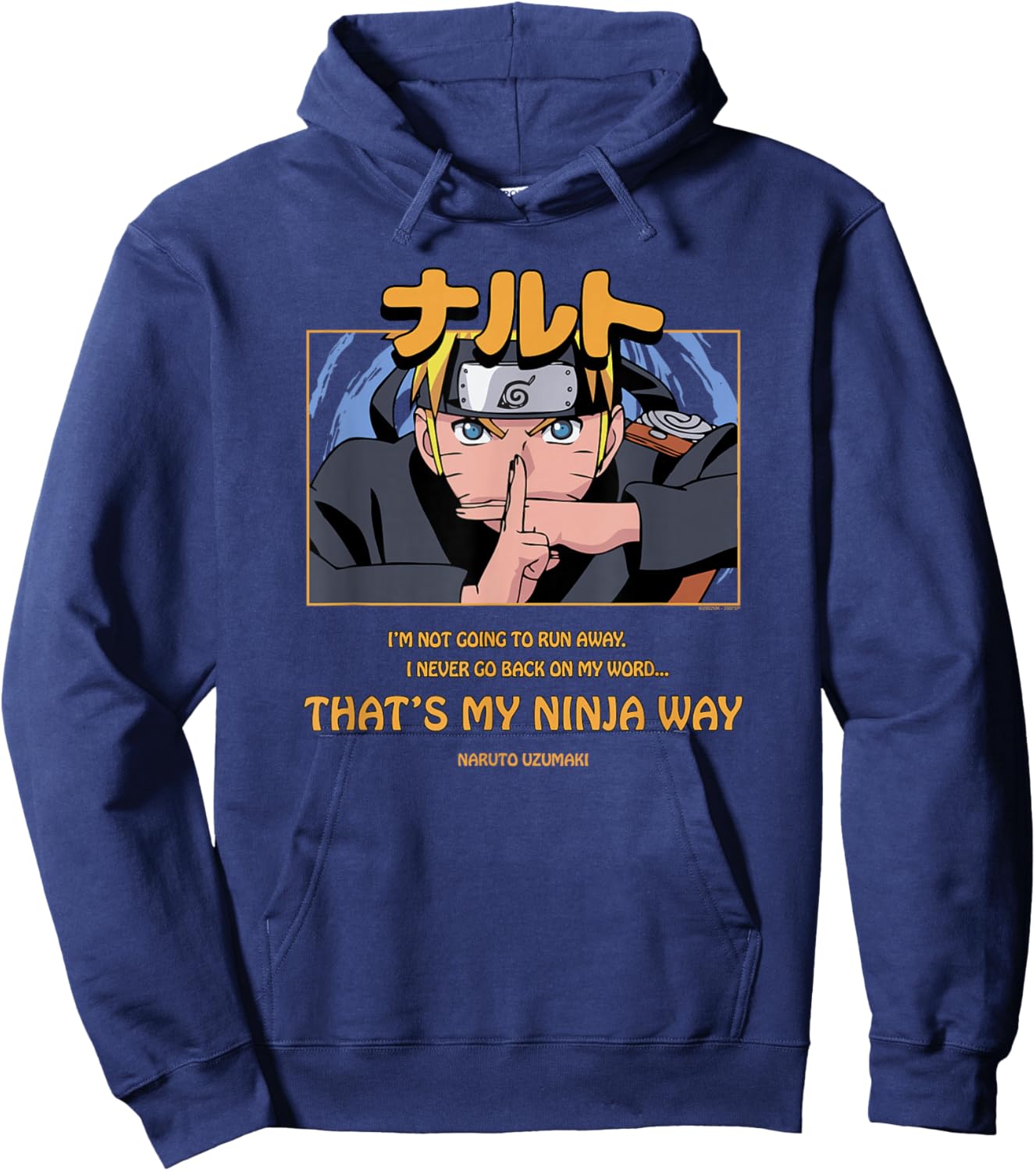 Naruto Shippuden Closed Caption Ninja Way Anime Hoodie - Hoodie | Navy
