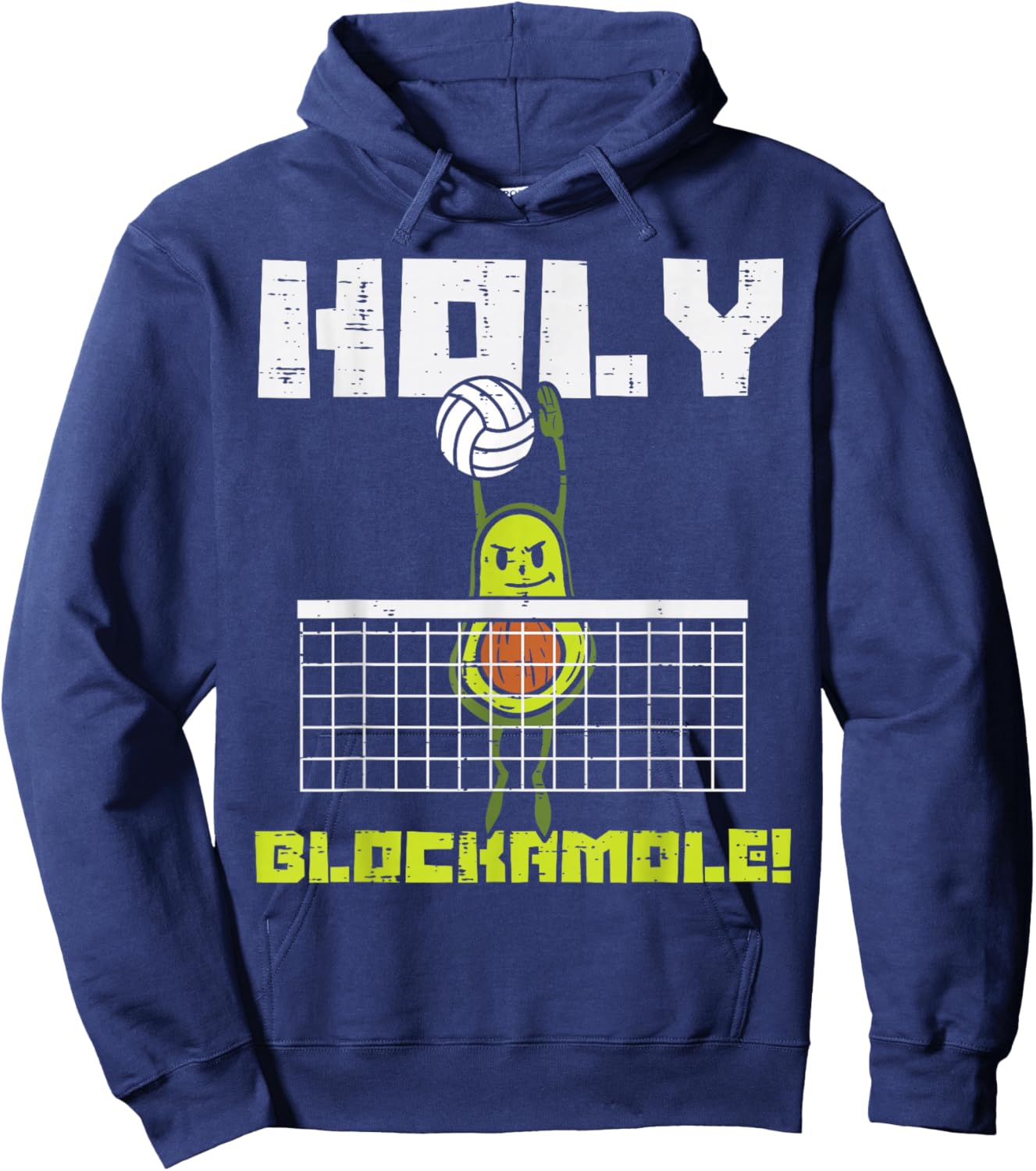 Holy Blockamole Avocado Volleyball Player Blocker Men Women Hoodie - Hoodie | Navy