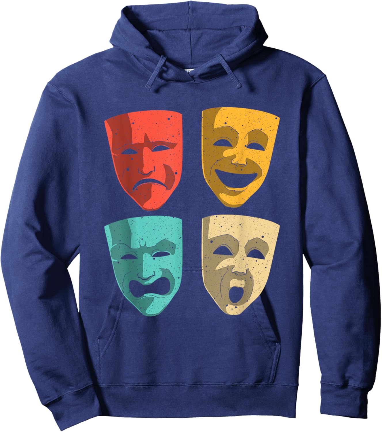 Funny Theater Design Men Women Theatre Masks Broadway Drama Hoodie - Hoodie | Navy