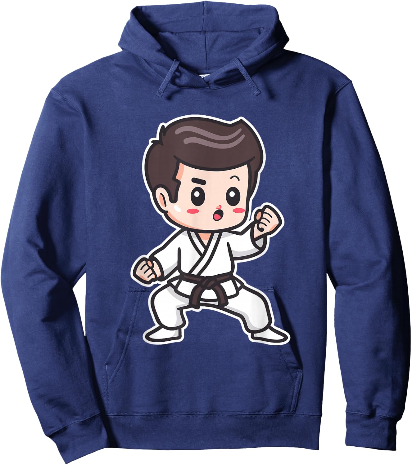Karate Boy Drawing Karateka Kumite Hoodie - Hoodie | Navy