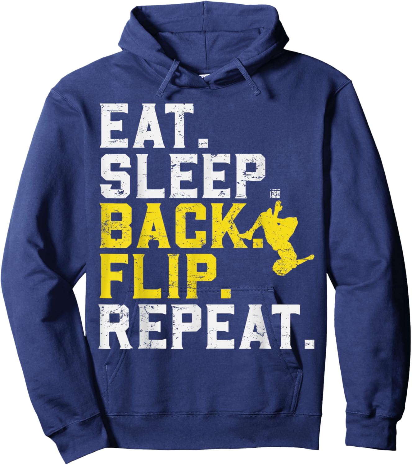 Eat Sleep Back Flip Repeat Acrobat Gymnastics funny Hoodie - Hoodie | Navy