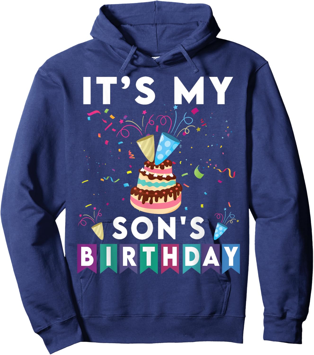 It's My Son's Birthday Family Matching confetti cake Hoodie - Hoodie | Navy