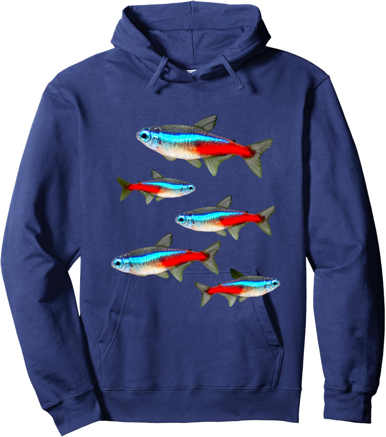 Neon Tetras Aquarium Schooling Fish Tank Lovers Hoodie - Hoodie | Navy